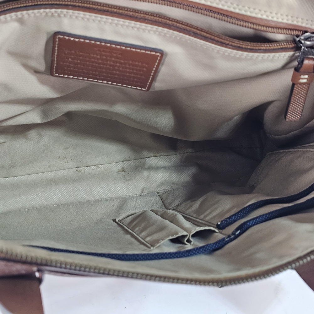 TUMI Business Bag 68917TN MISSION HARRISON Tan Leather Laptop Case Career Brown - Picture 13 of 16